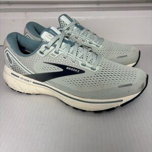 Brooks Ghost 14 Womens Size 10.5 Aqua Glass White Navy Running Sneakers